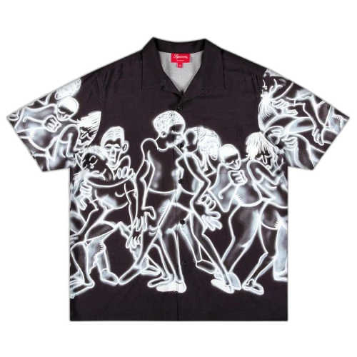 Supreme Dancing Rayon Short-Sleeve Shirt 'Black'