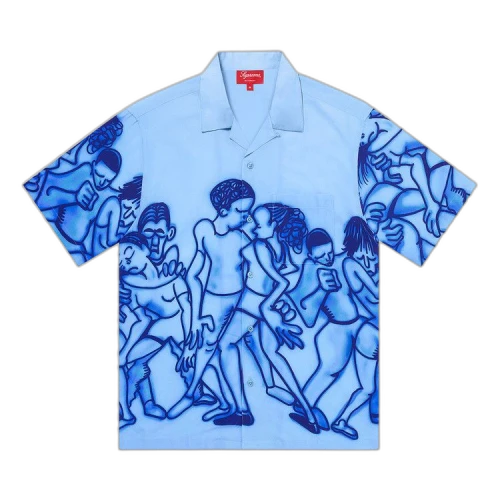 Supreme Dancing Rayon Short-Sleeve Shirt 'Light Blue'
