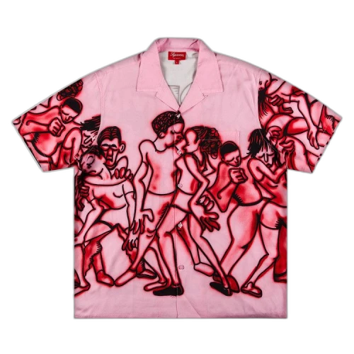 Supreme Dancing Rayon Short-Sleeve Shirt 'Pink'