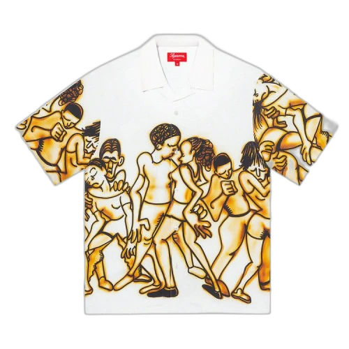 Supreme Dancing Rayon Short-Sleeve Shirt 'White'