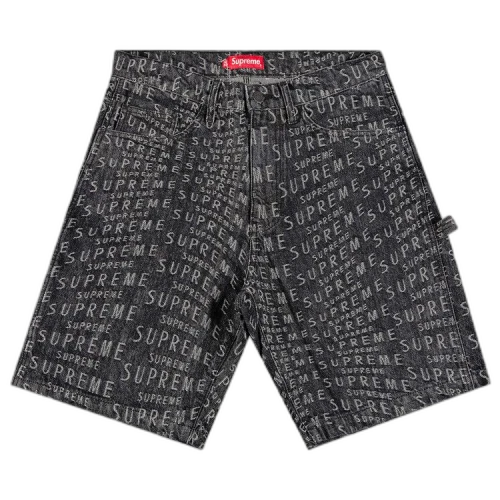 Supreme Warp Jacquard Logos Denim Painter Short 'Black'