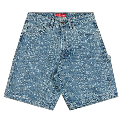Supreme Warp Jacquard Logos Denim Painter Short 'Blue'