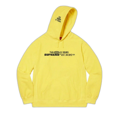 Supreme World Is Yours Hooded Sweatshirt 'Light Lemon'
