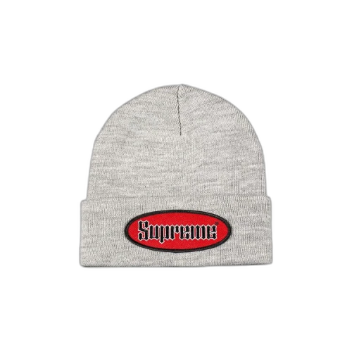 Supreme Oval Patch Beanie 'Heather Grey'