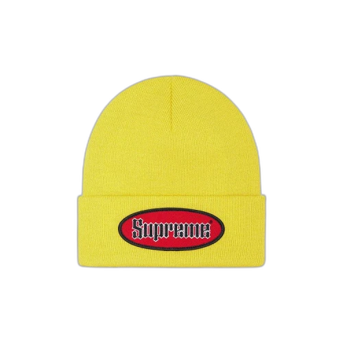 Supreme Oval Patch Beanie 'Yellow'