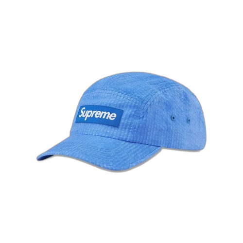 Supreme Washed Seersucker Camp Cap 'Blue'