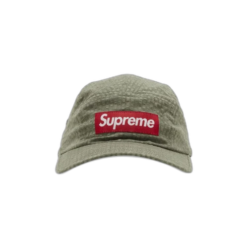 Supreme Washed Seersucker Camp Cap 'Taupe'