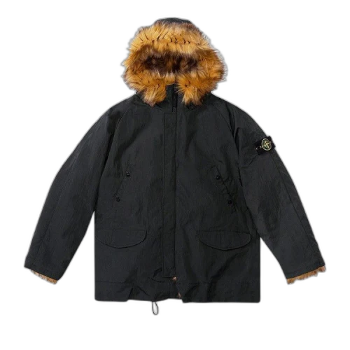 Supreme x Stone Island Formula Steel Reversible Faux Fur Parka 'Black'