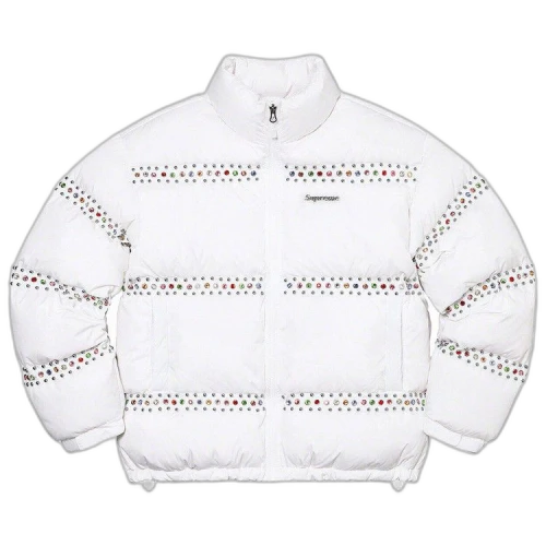 Supreme x B.B. Simon Studded Puffer Jacket 'White'