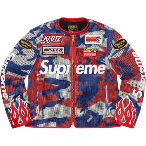 Supreme x Vanson Leathers Cordura Mesh Jacket 'Red Camo'