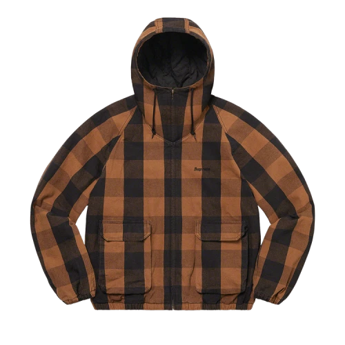 Supreme Cotton Hooded Jacket 'Brown Plaid'