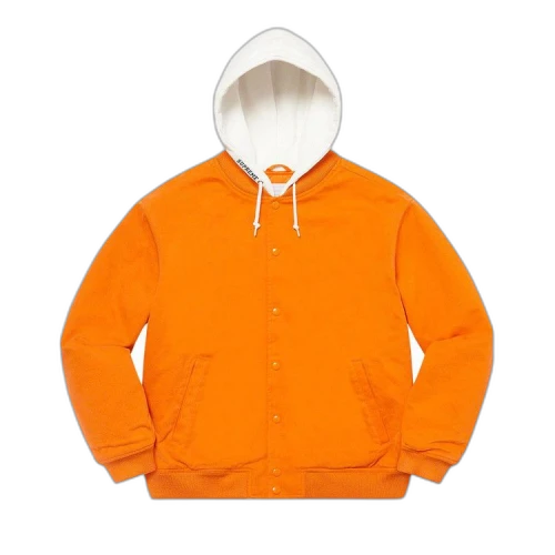 Supreme Hooded Twill Varsity Jacket 'Orange'