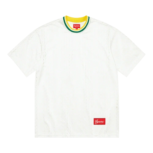 Supreme Preforated Stripe Warm Up Top 'White'