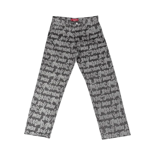 Supreme Fat Tip Jacquard Regular Jean 'Black'