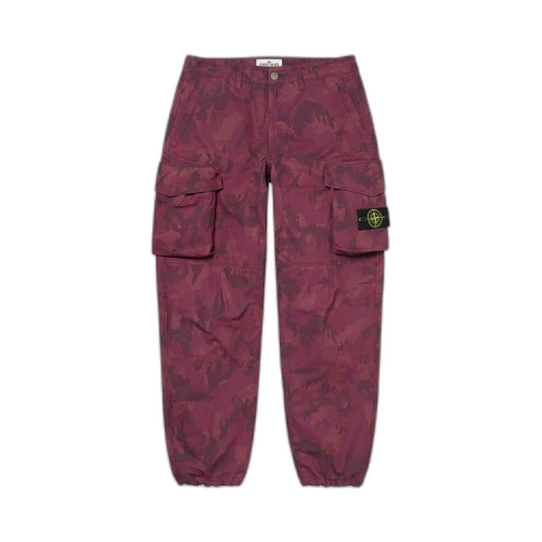 Supreme x Stone Island Reactive Ice Camo Ripstop Cargo Pant 'Red'