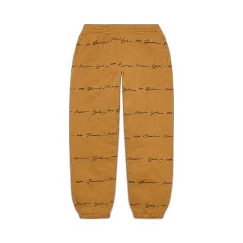 Supreme Script Stripe Sweatpant 'Dark Mustard'