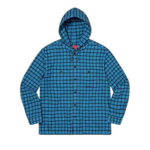 Supreme Mini Plaid Hooded Shirt 'Blue'