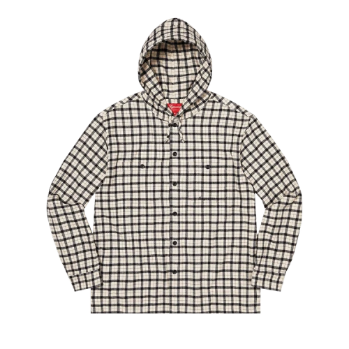 Supreme Mini Plaid Hooded Shirt 'White'