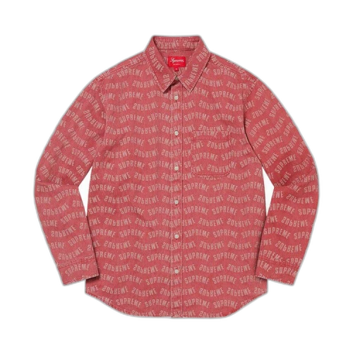 Supreme Arc Jacquard Denim Shirt 'Red'