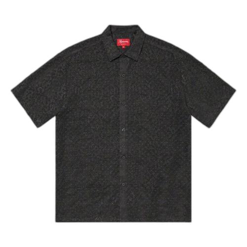 Supreme Chainstitch Chiffon Short-Sleeve Shirt 'Black'