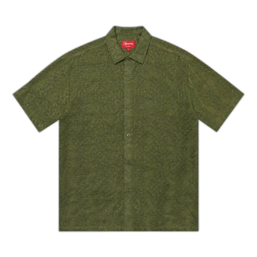 Supreme Chainstitch Chiffon Short-Sleeve Shirt 'Olive'