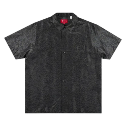 Supreme Leopard Silk Short-Sleeve Shirt 'Charcoal'