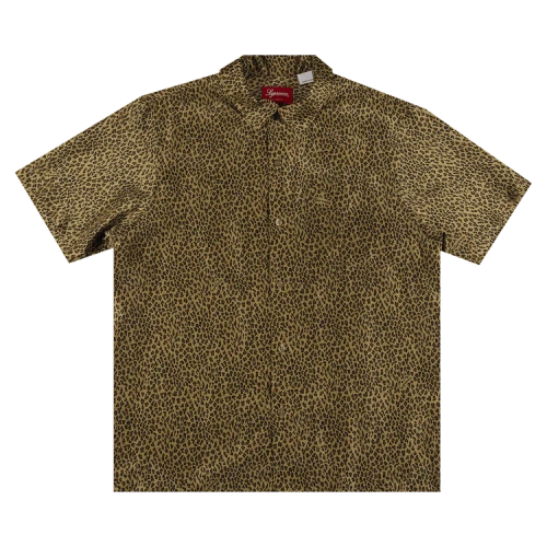 Supreme Leopard Silk Short-Sleeve Shirt 'Tan'