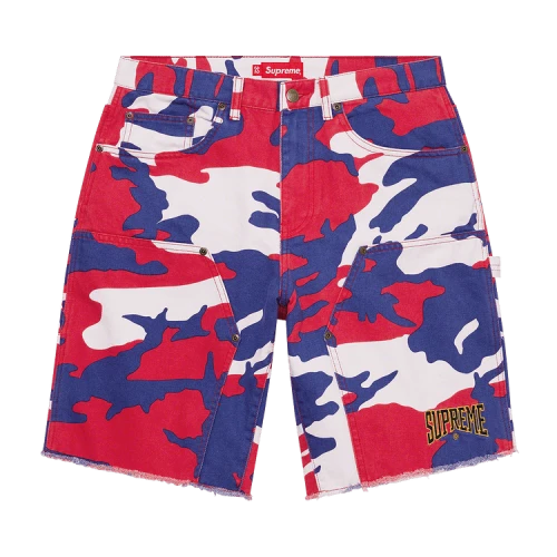 Supreme Cutoff Double Knee Denim Painter Short 'Red Camo'