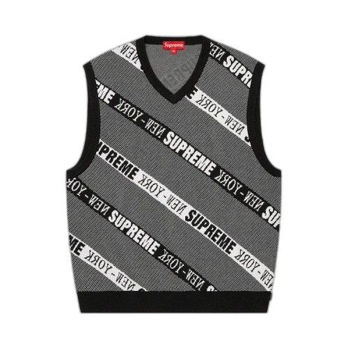 Supreme Stripe Sweater Vest 'Black'