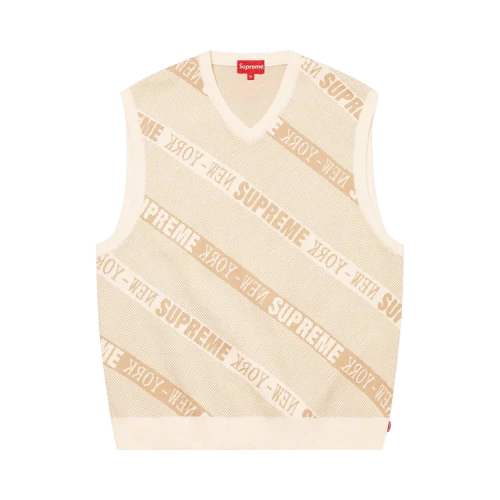 Supreme Stripe Sweater Vest 'White'