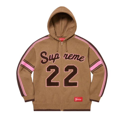 Supreme Sport Zip Up Hooded Sweater 'Light Brown'