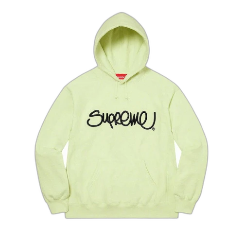 Supreme Raised Handstyle Hooded Sweatshirt 'Pale Green'