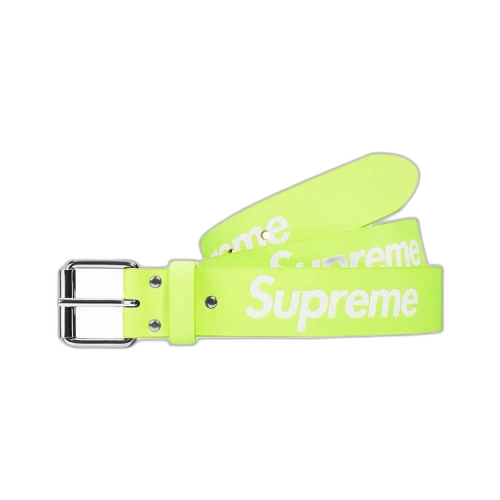Supreme Repeat Leather Belt 'Fluorescent Yellow'