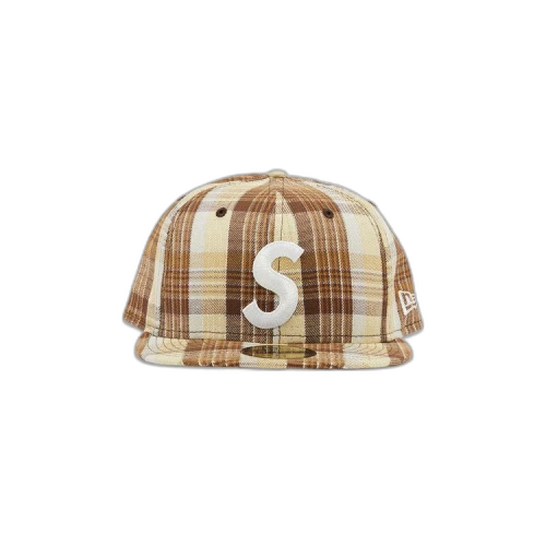 Supreme Metallic Plaid S Logo New Era 'Brown'