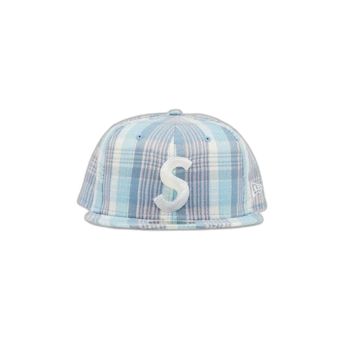 Supreme Metallic Plaid S Logo New Era 'Light Blue'