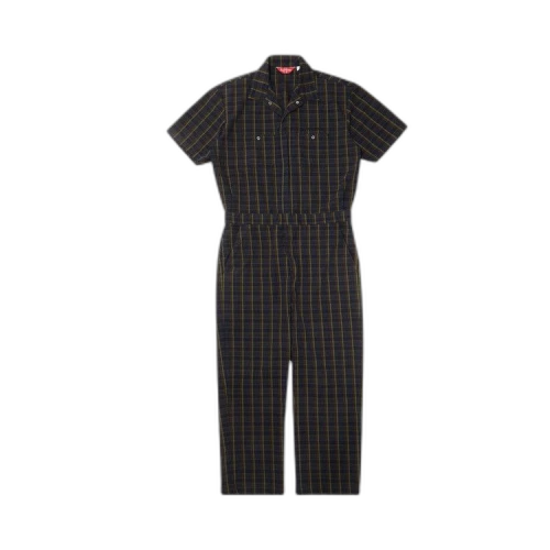 Supreme Short-Sleeve Coverall 'Navy Plaid'