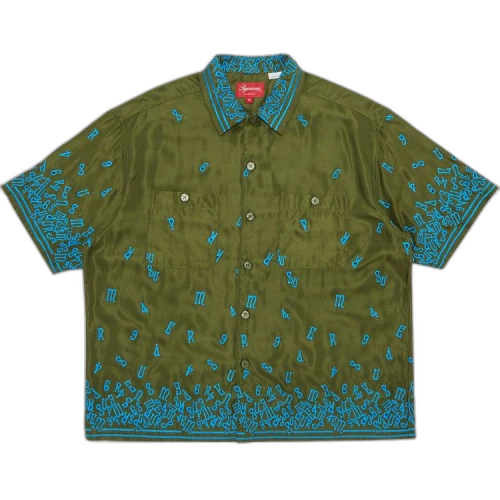 Supreme Nouveau Embroidered Short-Sleeve Shirt 'Olive'