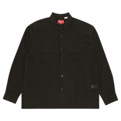 Supreme Pinstripe Linen Shirt 'Black'