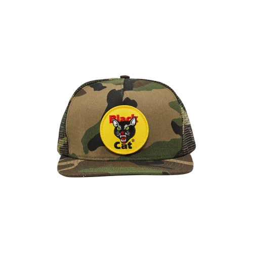 Supreme Black Cat Mesh Back 5-Panel 'Woodland Camo'
