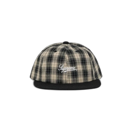 Supreme Script Logo 6-Panel 'Black Plaid'