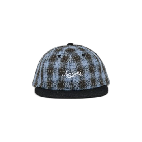 Supreme Script Logo 6-Panel 'Blue Plaid'