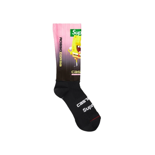 Supreme x Spongebob Squarepants x Castelli Cycling Sock (1 Pack) 'Black'