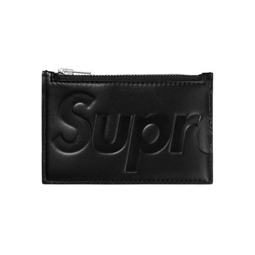 Supreme Leather Zip Card Holder 'Black'