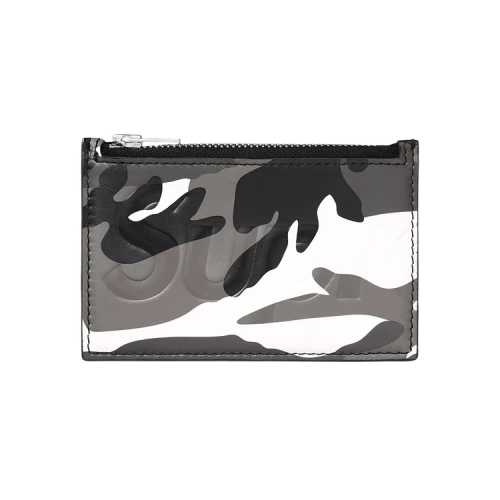 Supreme Leather Zip Card Holder 'Snow Camo'