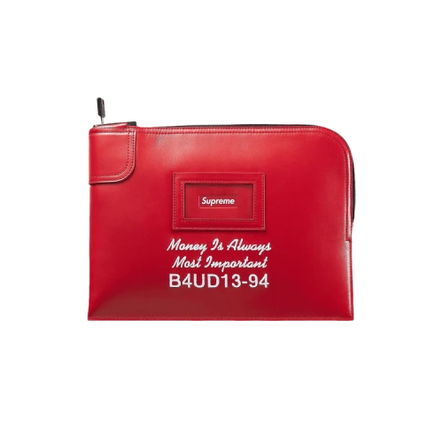 Supreme Leather Money Bag 'Red'