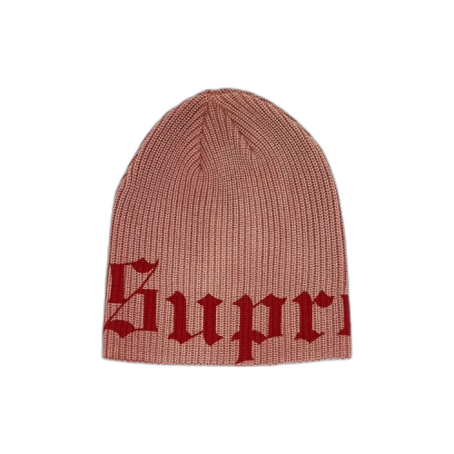 Supreme Old English Printed Beanie 'Pale Red'