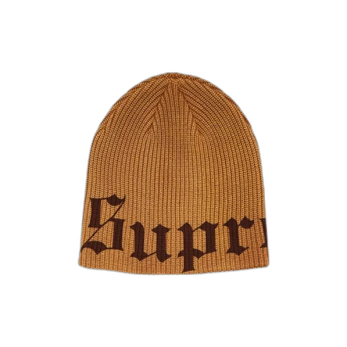 Supreme Old English Printed Beanie 'Tan'