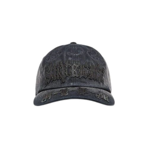 Supreme Leather Appliqué 6-Panel 'Black'