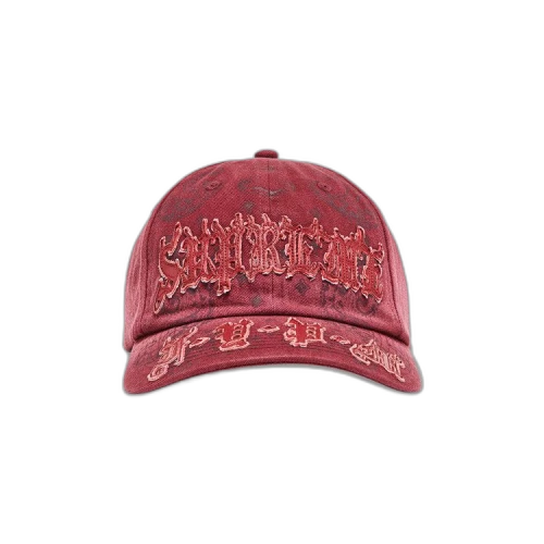 Supreme Leather Appliqué 6-Panel 'Maroon'