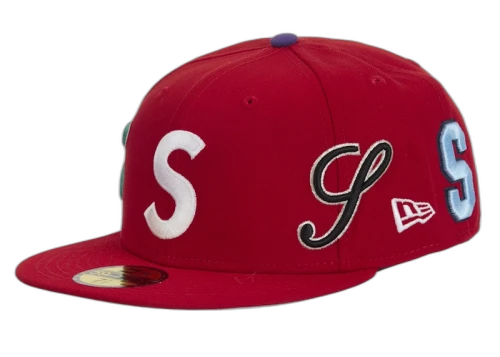 Supreme Multi S Logo New Era 59Fifty Fitted Hat Red